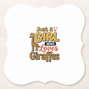 Dessous-de-verre En Papier Juste Une Fille Qui Aime Les Girafes Vintage Vecto