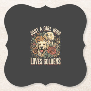 Dessous-de-verre En Papier Juste une fille qui aime les Goldens