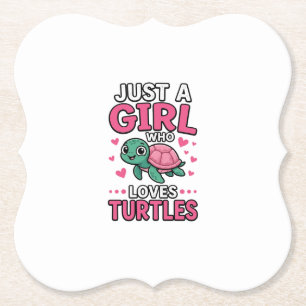 Dessous-de-verre En Papier Juste une fille qui aime les tortues Vecteur de to