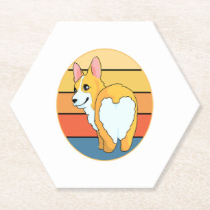 Dessous-de-verre En Papier Kawaii Corgi