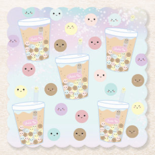 Dessous-de-verre En Papier Kawaii Cute Bubble Pearl Lait Thé Tapioca Boba