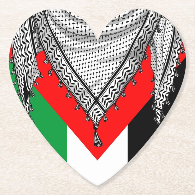 Dessous-de-verre En Papier Keffiyeh Écharpe palestinienne tissu traditionnel (Devant)