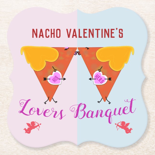 Dessous-de-verre En Papier Kissing Nacho Valentine's Event (Devant)