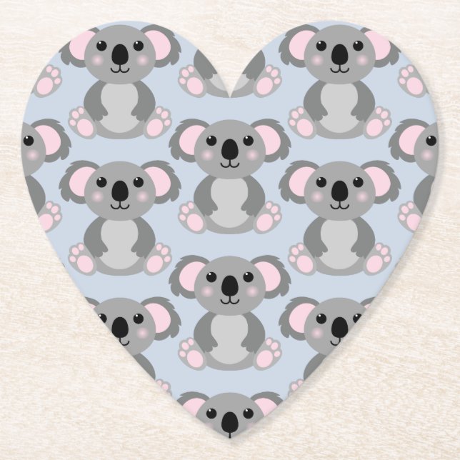 Dessous-de-verre En Papier Koala Bear Baby shower Blue Boy (Devant)