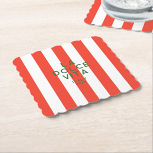 Dessous-de-verre En Papier La Dolce Vita Italie Red Cabana