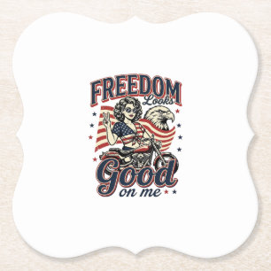 Dessous-de-verre En Papier La liberté est belle Aigle patriotique vintage