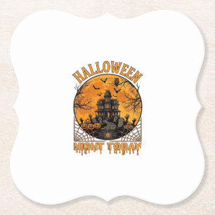 Dessous-de-verre En Papier La nuit d'Halloween aujourd'hui Manoir hanté Citro