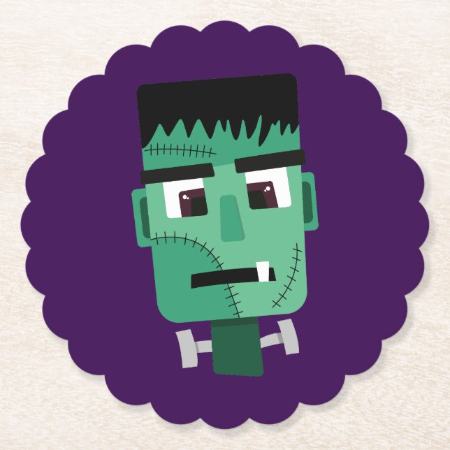 Dessous-de-verre En Papier La tête du monstre Frankenstein (Devant)
