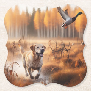 Dessous-de-verre En Papier Labrador/chien en automne chasse au canard