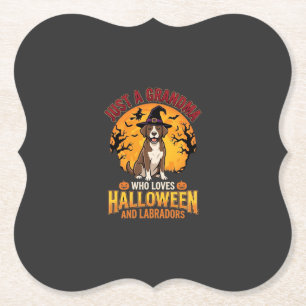 Dessous-de-verre En Papier Labrador Halloween Grand-mère Conception de chien_