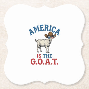 Dessous-de-verre En Papier L'Amérique Est Le Chèvre Patriotique G.O.A.T Chemi