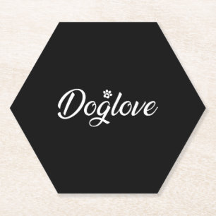 Dessous-de-verre En Papier L'amour du chien avec le chien Paw