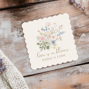 Dessous-de-verre En Papier L'amour est en fleurs Jardin Floral Mariage