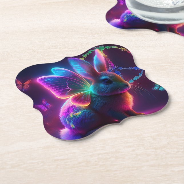 Dessous-de-verre En Papier Lapin de paix (Incliné)