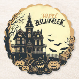 Dessous-de-verre En Papier L'art d'Halloween vintage