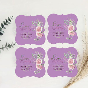 Dessous-de-verre En Papier lavande Amour Histoire Aquarelle Peony Mariage