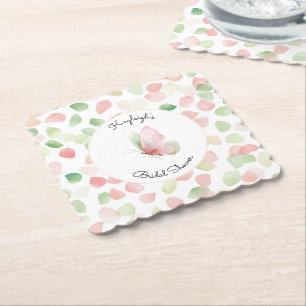 Dessous-de-verre En Papier Lavande Rose Menthe Floral Papillon Mariage Fête