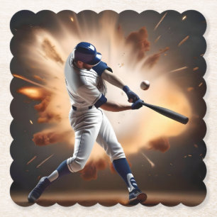 Dessous-de-verre En Papier Le Baseball Super Jouer À La Course À Domicile,