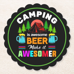 Dessous-de-verre En Papier Le camping est une bière géniale, rendons-la encor