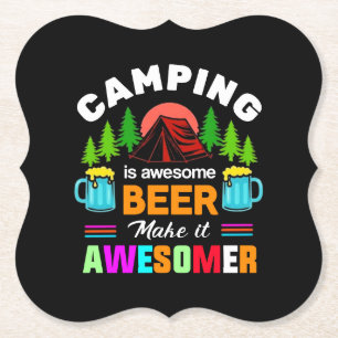 Dessous-de-verre En Papier Le camping est une bière géniale, rendons-la encor