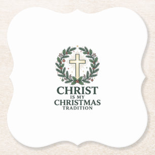 Dessous-de-verre En Papier Le Christ est ma tradition de Noël Croix vintage D