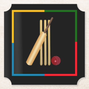 Dessous-de-verre En Papier Le cricket, l'osier, la chauve-souris et le ballon