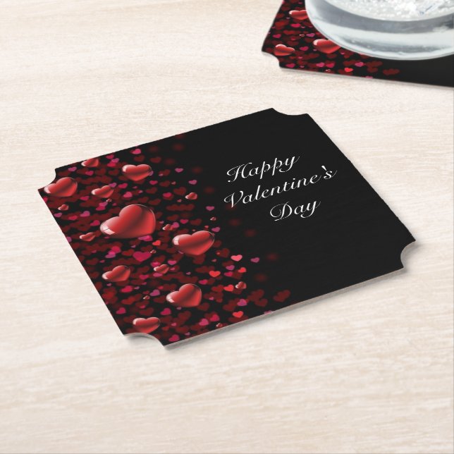 Dessous-de-verre En Papier Le Dessous de verre du papier de Valentine (Incliné)