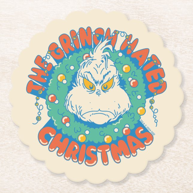 Dessous-de-verre En Papier Le Grinch détestait Noël (Devant)