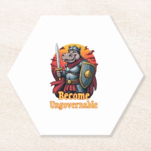 Dessous-de-verre En Papier Le guerrier épopé du gladiateur Moo Deng Hippo dev