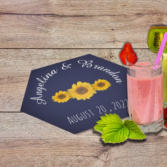 Dessous-de-verre En Papier le trio de tournesol pour les mariages peut refroi (Créateur téléchargé)