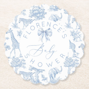 Dessous-de-verre En Papier Les animaux Safari Toile de Jouy Baby shower