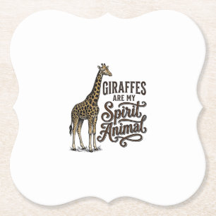 Dessous-de-verre En Papier Les girafes sont mon animal spirituel conception d