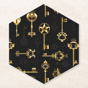 Dessous-de-verre En Papier Les Patters de Seamless avec Golden Keys