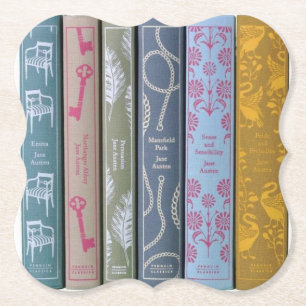Dessous-de-verre En Papier Les romans de Jane Austen sur un dessous de verre