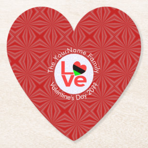 Dessous-de-verre En Papier LETTRE ROUGE AFRICAINE AMOUR Personnalisé