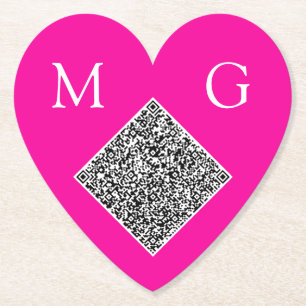 Dessous-de-verre En Papier Lettres de code QR personnalisées Mariage Dessous