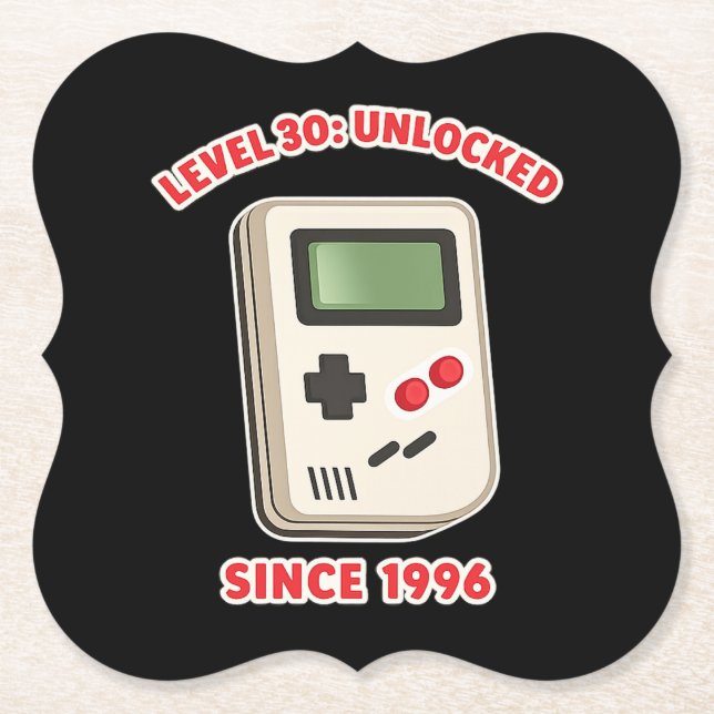 Dessous-de-verre En Papier Level 30 Unlocked Since 1996 (Devant)