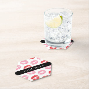 Dessous-de-verre En Papier Lèvres Rouges, Lèvres Roses, Baiser, Votre Nom, Pe