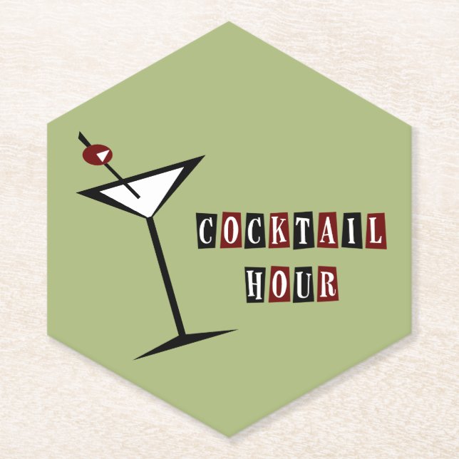Dessous-de-verre En Papier L'heure du cocktail (Devant)