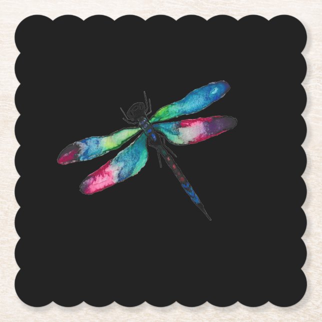 Dessous-de-verre En Papier Libellule de minuit (Devant)