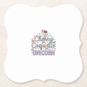 Dessous-de-verre En Papier Licorne Cherry Coquette Licorne Original Zazzle De