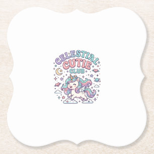 Dessous-de-verre En Papier Licorne Club Céleste Mignon Rétro Style Produit G