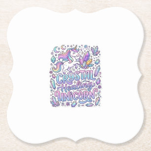Dessous-de-verre En Papier Licorne Cristal Guérison Cadeau Licorne Idée Vecto