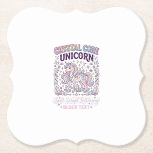 Dessous-de-verre En Papier Licorne Crystal Core Licorne Adorable Vector Desig