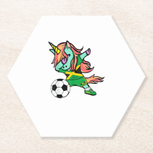 Dessous-de-verre En Papier Licorne Dab Jamaïque Maillot de Football Jamaïcain