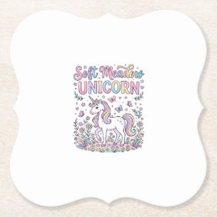 Dessous-de-verre En Papier Licorne Douce Prairie Licorne Adorable Conception