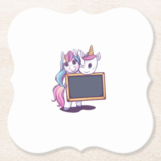 Dessous-de-verre En Papier Licorne Enseignante (1) (Devant)