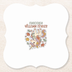 Dessous-de-verre En Papier Licorne Feuilles D'automne Licorne Conception Grap