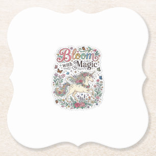 Dessous-de-verre En Papier Licorne Fleurir avec la Typographie Vectorielle Pr