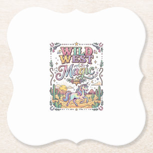 Dessous-de-verre En Papier Licorne Magie Far West Original